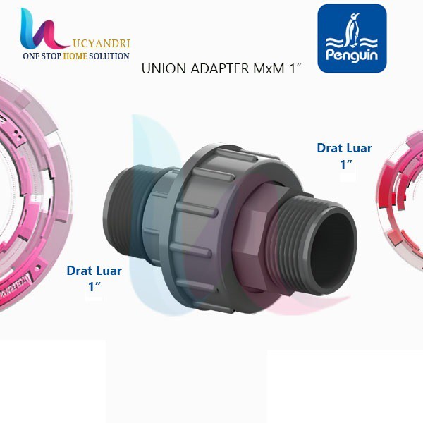 Union Adaptor Thread Penguin MxM 1 Inch Watermur