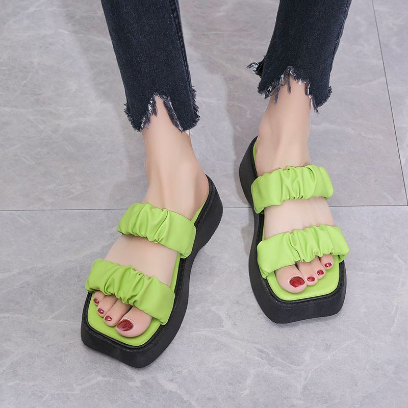 1071 Wedges Import Murah Sandal Wanita 3cm Sendal Flatshoes