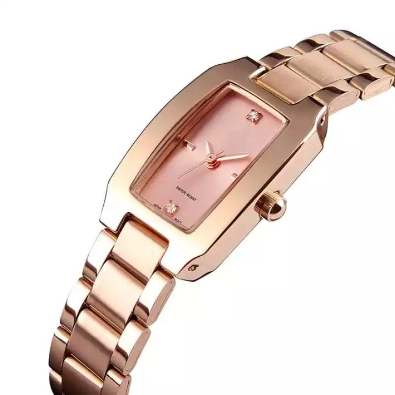 JAM TANGAN WANITA CASUAL RANTAI STAINLIS STELL MIRETE ORIGINAL TAHAN AIR JAM WANITA MODEL PERSEGI-5