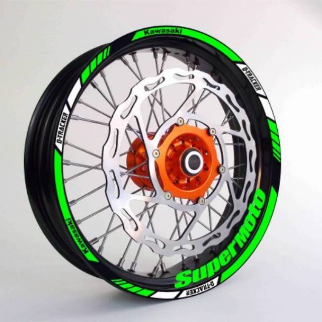 STIKER VELG MOTOR SUPERMOTO KAWASAKI DTRACKER bisa custom design