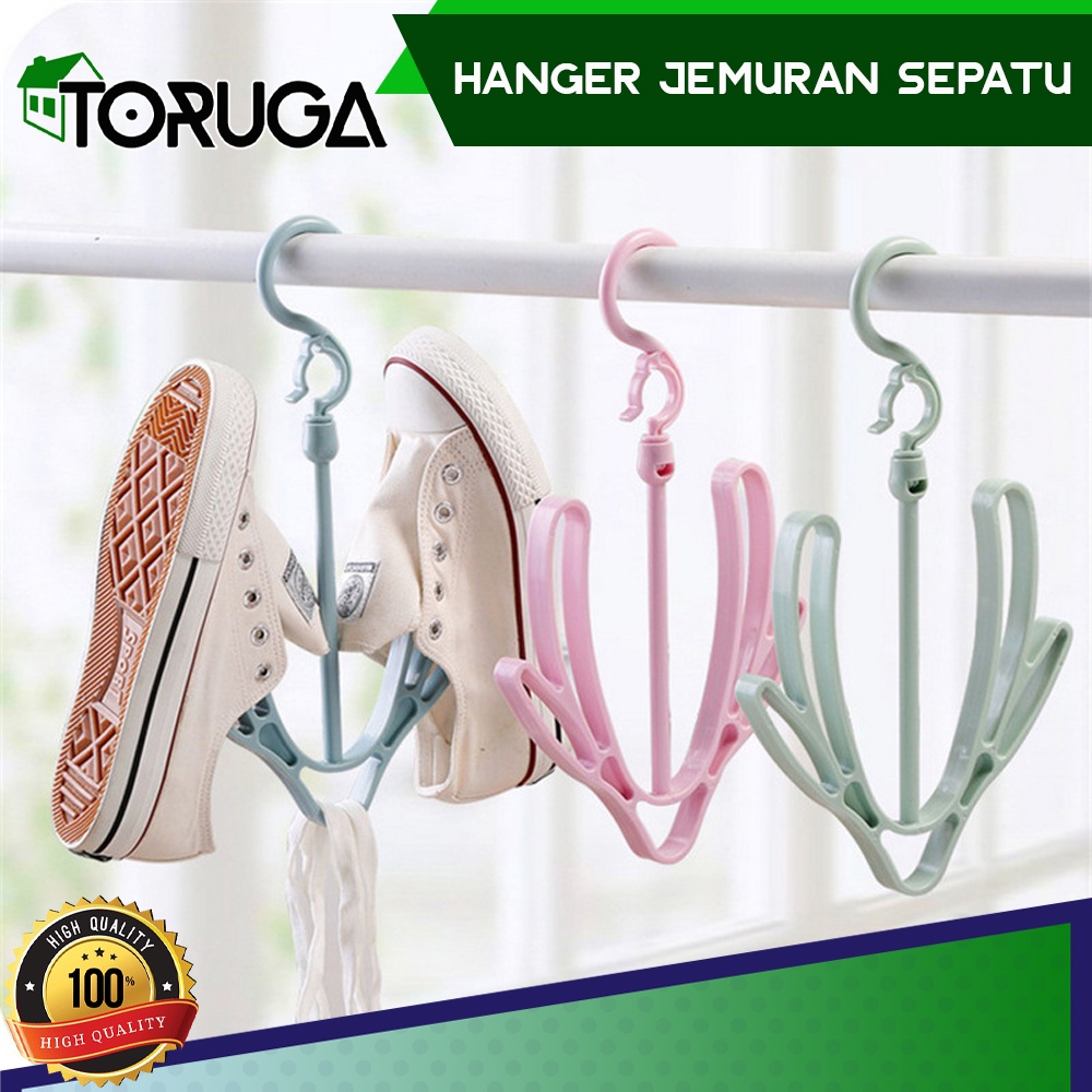 Hanger Gantungan Jemuran Sepatu Sendal  Tas Pengering Jepit Cantol