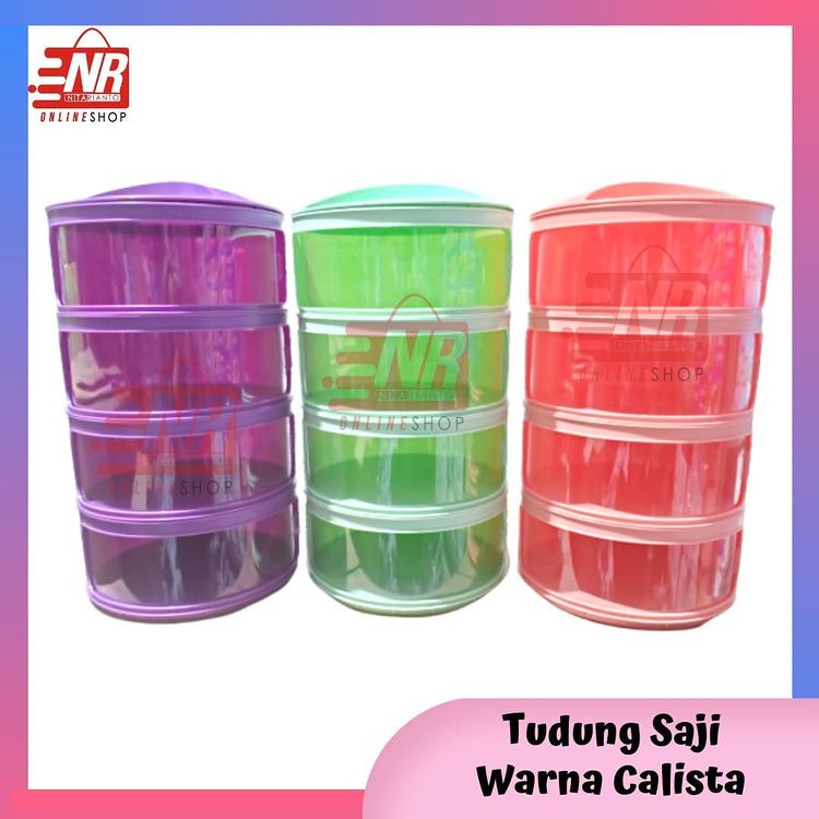 Tudung Saji Warna 4 Susun - Tudung Saji Calista 4 Tingkat - Rak Susun Makanan Food Cover