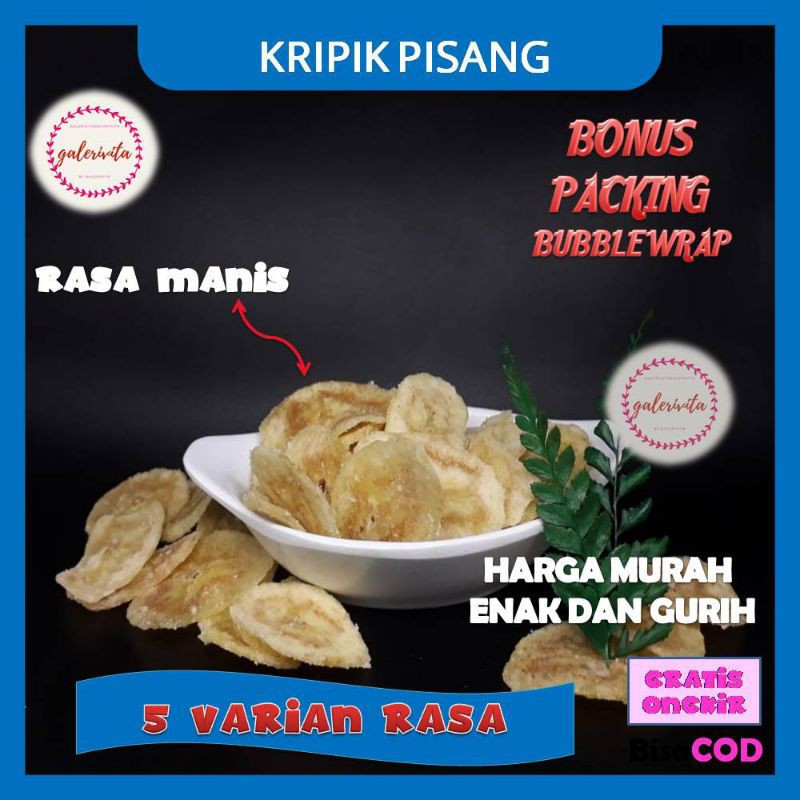 Keripik Pisang Kripik Camilan Gurih Renyah Aneka Rasa Original Manis Cokelat Balado Super Pedas