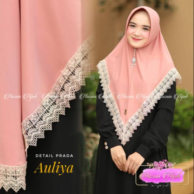 Hijab Bergo Auliya Renda Prada Ori Naznin/kerudung/jilbab pet antem