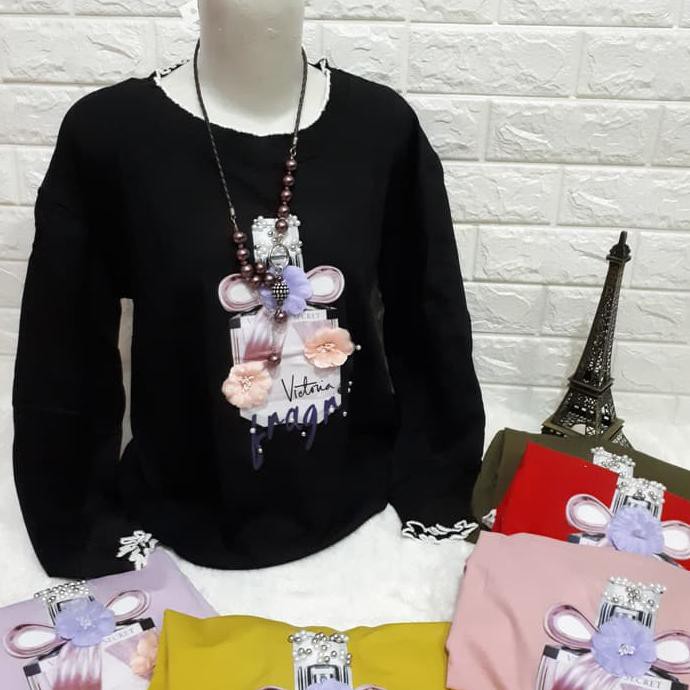 FASHION WANITA  KAOS LENGAN PANJANG WANITA IMPORT PARFUM XXL KUHAN {PRODUK TERBARU}