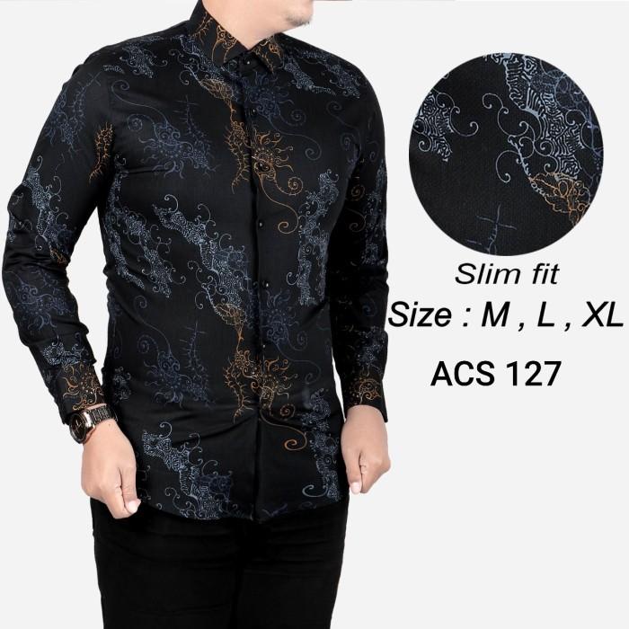 KEMEJA BATIK PRIA SLIM FIT / BAJU BATIK PRIA SLIM FIT ACS127