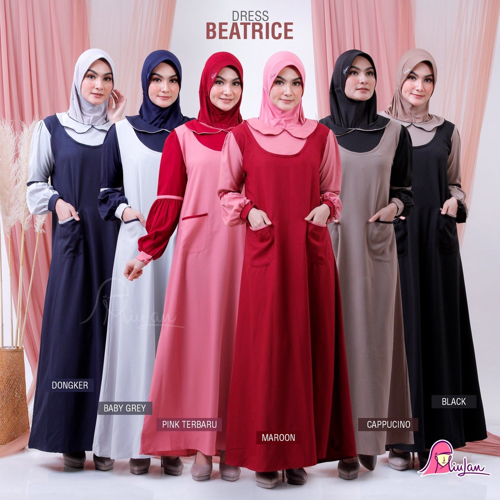 Dress Beatrice Miulan / Dress Miulan / Gamis Miulan / Gamis Kombinasi / Miulan Murah / Miulan Hijab