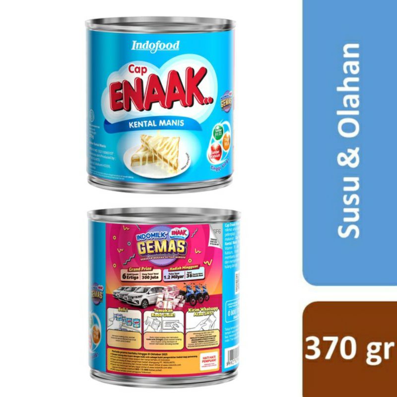 

Cap enaak Susu Kental Manis Putih kaleng 370gram
