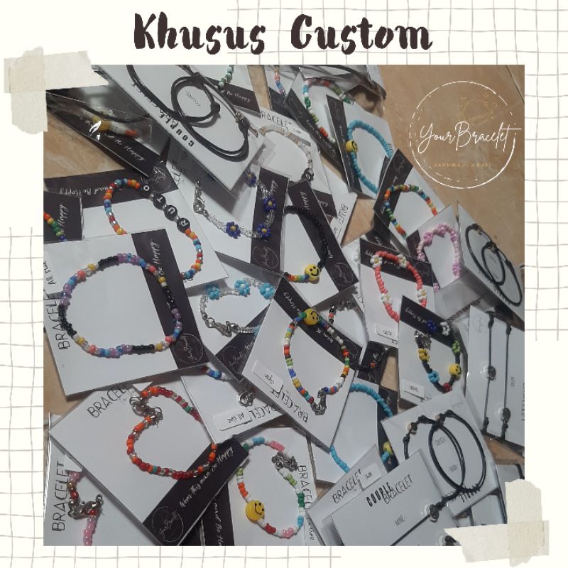 YB-(PRE ORDER) KHUSUS CUSTOM Gelang manik manik/ custom bracelet beads/ custom cincin manik