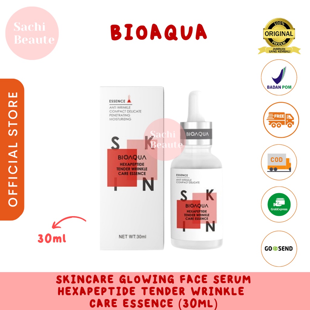 BioAqua Bio Aqua Hexapeptide Anti Aging Essence 30ml/50ml Anti Aging Serum Samarkan Garis Halus