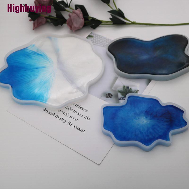 Hbid Agate Coaster Resin Casting Mold Silicone Jewelry Making Epoxy Mould Craft Tool Glory