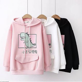 Cute Dinosaur hoodie - Sweater Wanita - Jaket Wanita