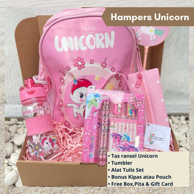 Tas Anak / Kado Anak / Unicorn / Ransel / Tumbler / Tempat Pensil / Kado Ulang Tahun / Hampers Anak 