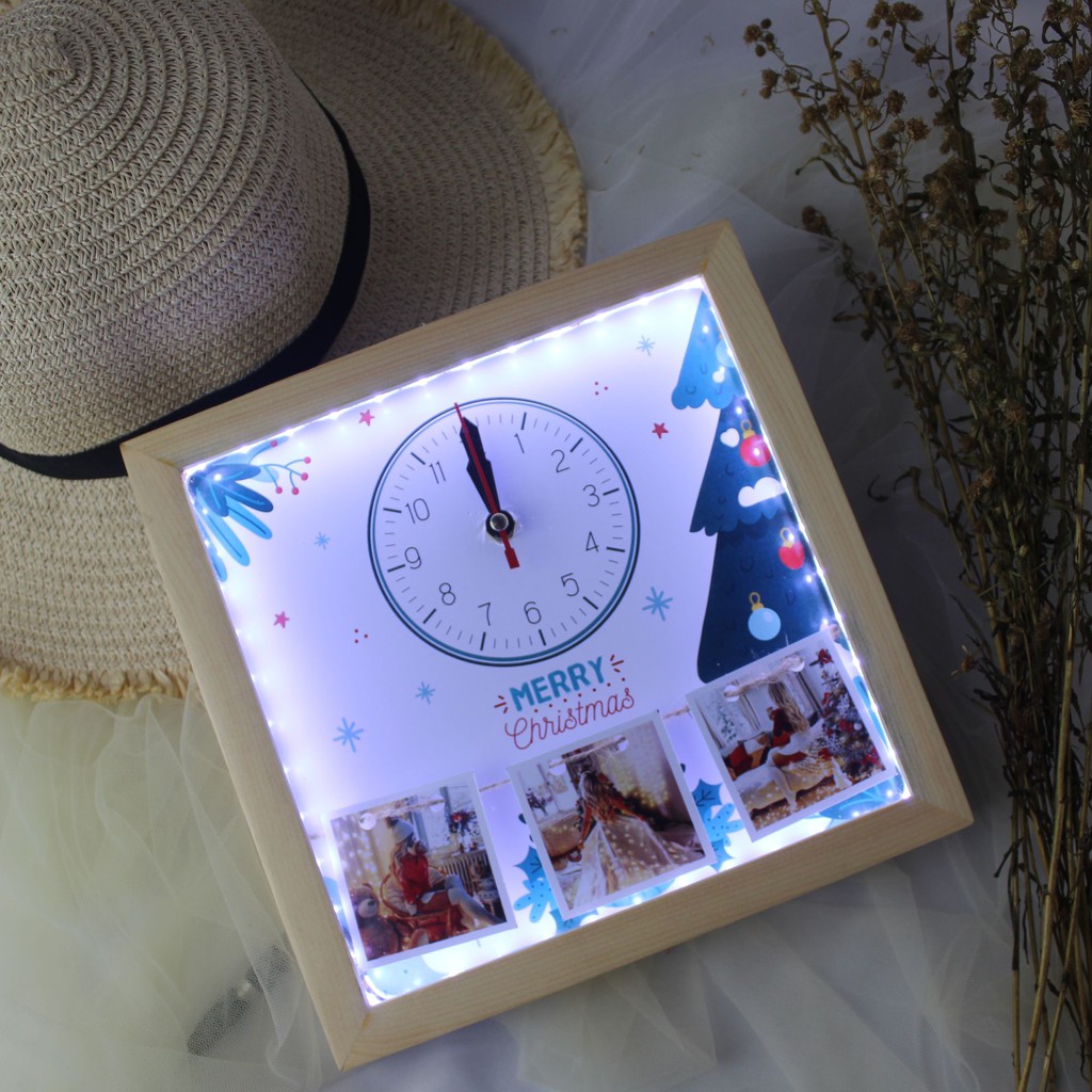 Polaroid Jam+Lampu - Pigura Pop Up/Lampu Polaroid/Kado Ultah/Kado Wisuda/Kado Pernikahan/Kado Unik