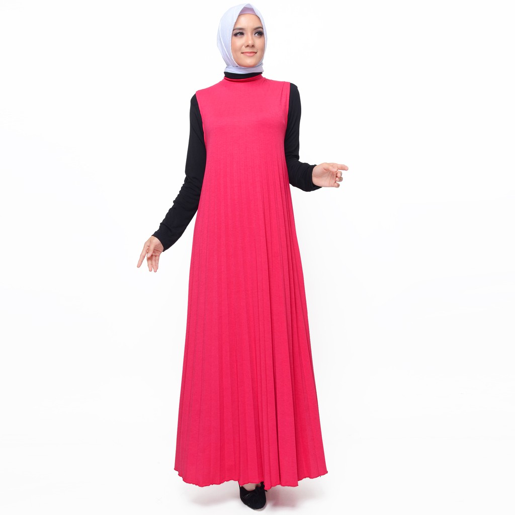 Long Dress lekbong flisket tanpa lengan Wanita model terbaru - XSHOP Ping Ping