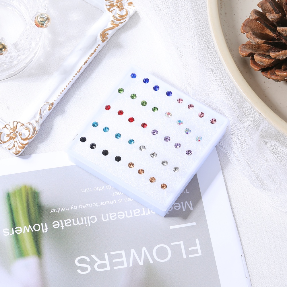 10 / 20 Pasang / Set Anting Stud Hypoallergenic Bahan Plastik Warna-Warni Ukuran 0.8Mm Untuk Wanita