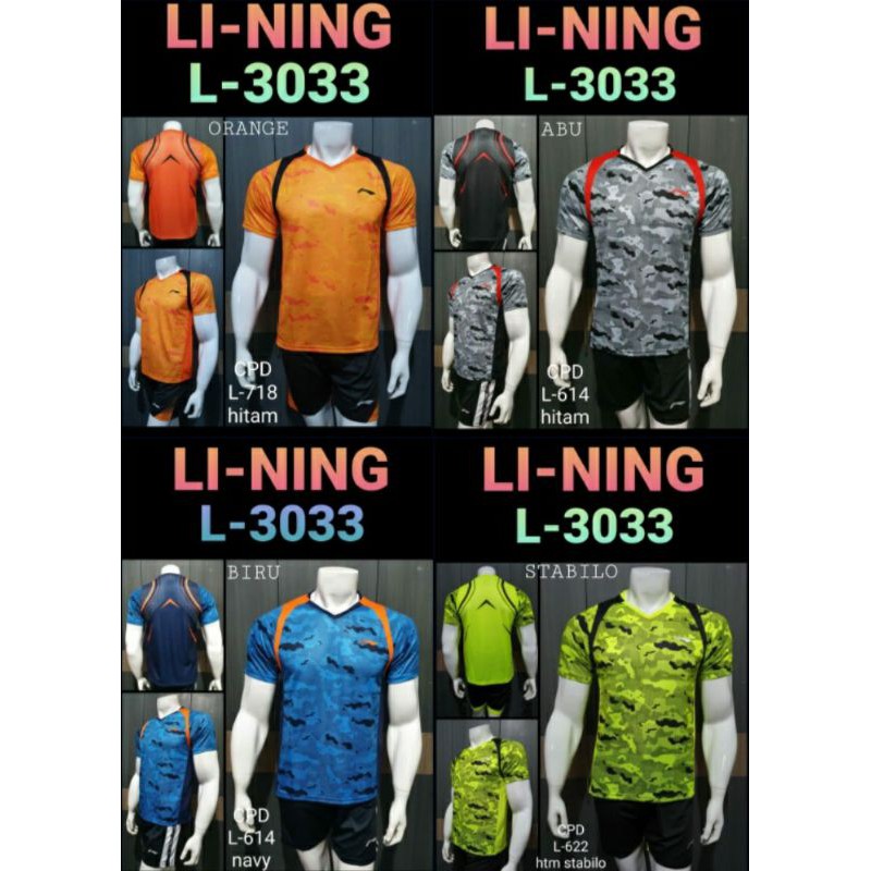 COD | BAJU KAOS JERSEY LI-NING OLAHRAGA BADMINTON VOLI FUTSAL/SEPAK BOLA PINGPONG GRADE ORI IMPORT