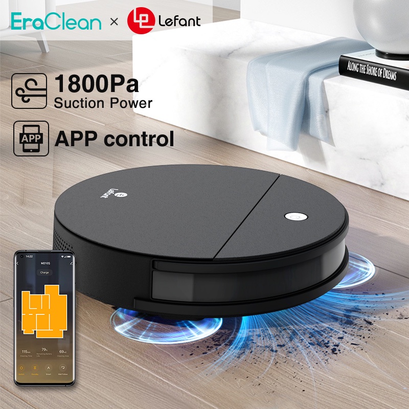 Lefant M210s Robot Vacum Cleaner Dry Function 1800 Pa Suction Power APP Control Auto Recharging Penyedot Debu Vacuum Cleaner Robot Terbaik