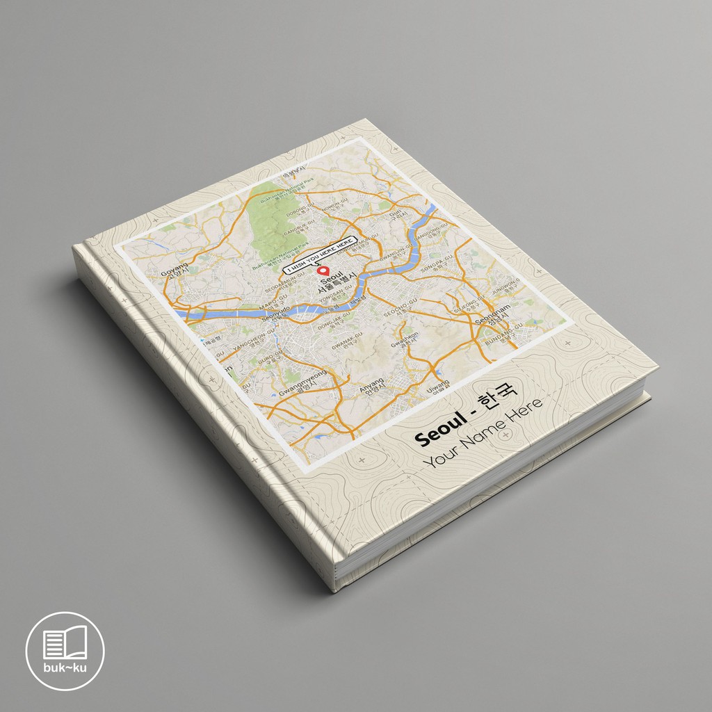 

Buku tulis custom motif map seoul korea catatan note