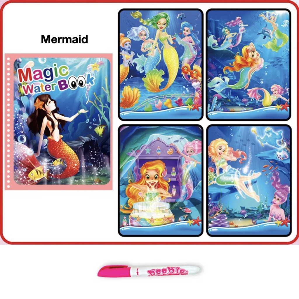Mainan Edukasi Anak Magic Water Book - Buku Mewarnai Magic Water Book