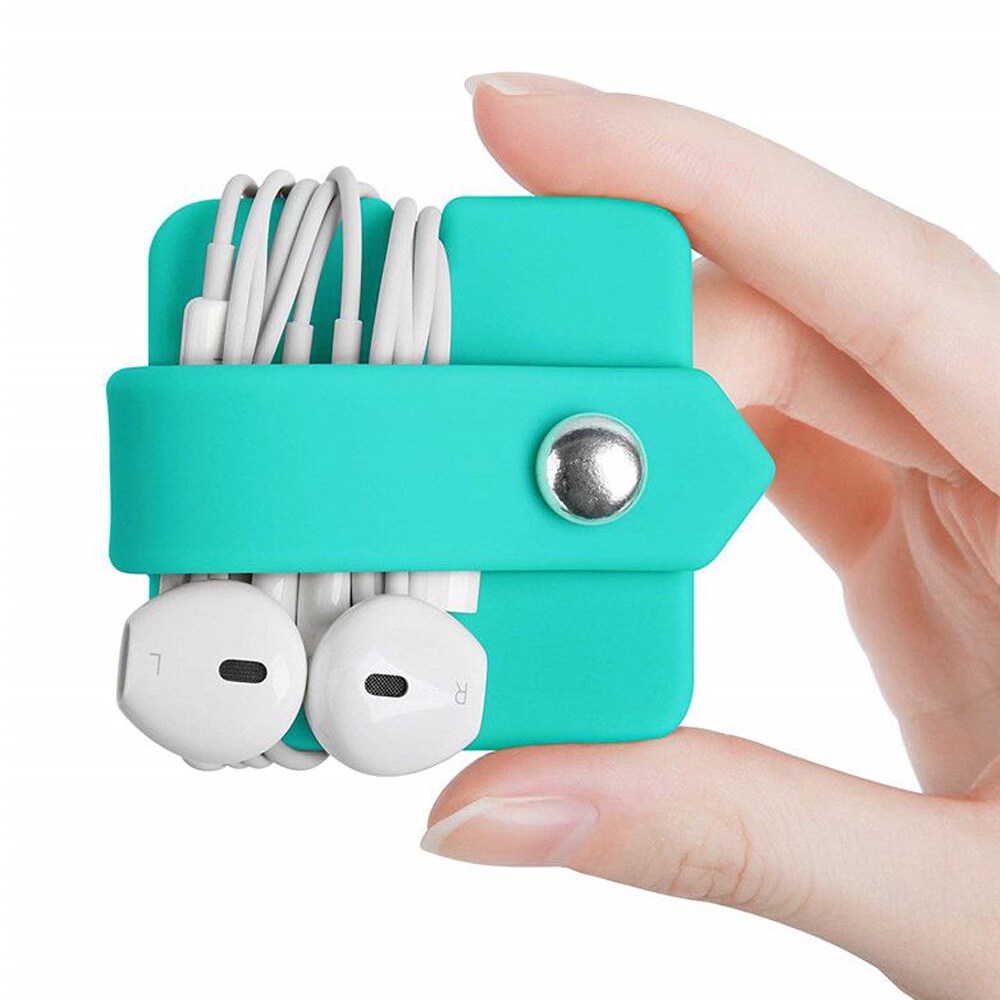 1pc Winder Organizer Kabel Handphone Bahan Silikon