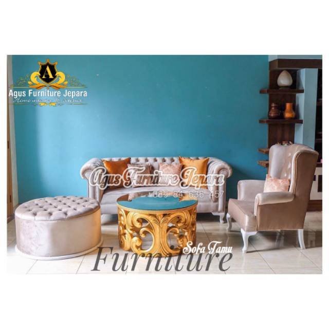 SOFA TAMU SET LUXURY CESTER (kursi tamu sofa mewah klasik )