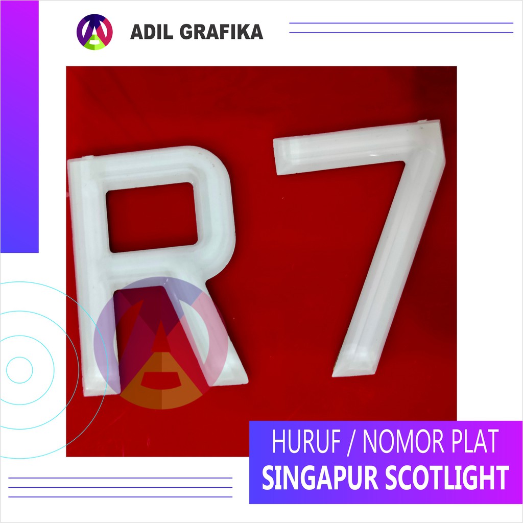 HURUF/NOMOR PLAT MOBIL SATUAN/GROSIR - SINGAPUR SCOTLIGHT