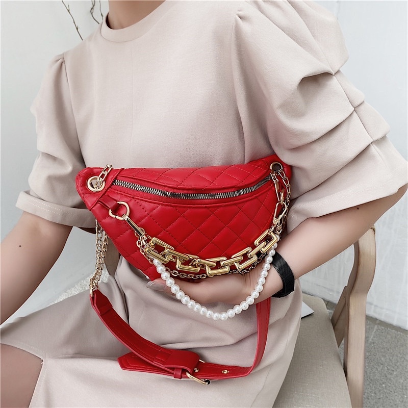 LADIESBAG- BAG WAIST IMPORT TAS SELEMPANG MUTIARA PINGGANG WANITA CEWEK KONDANGAN FASHION LB 271