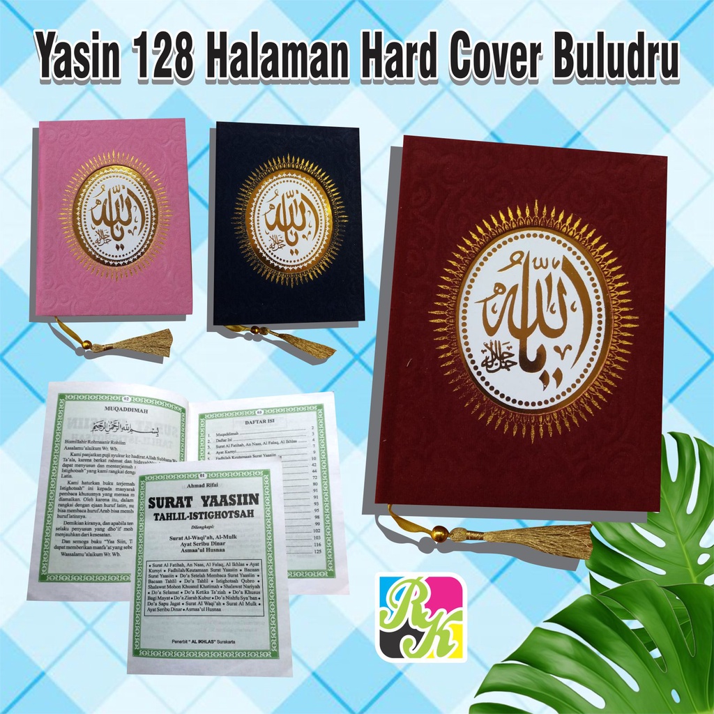 Yasin Dan Tahlil Hard Cover Bahan Kain Buludru Isi 128 Halaman Tambah Sisipan