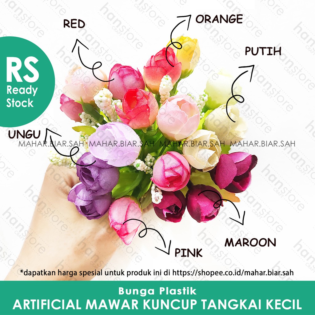 1 Pcs Bunga Artificial Mawar Kuncup Tangkai Kecil / bunga dekorasi mahar / bunga plastik / SHABBY