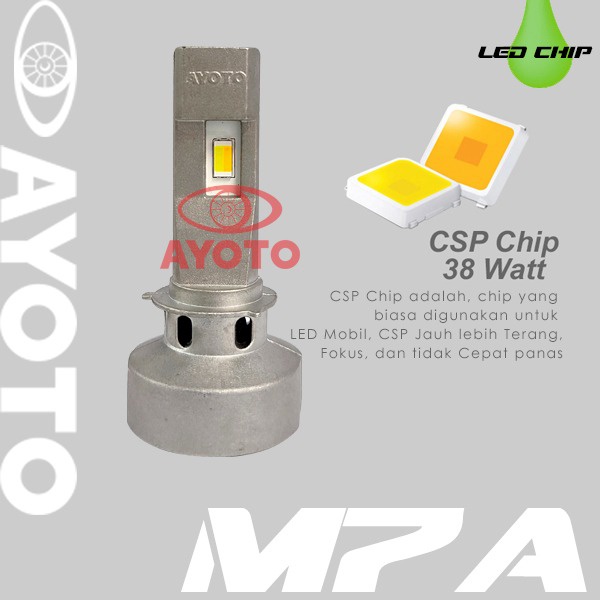 Lampu LED Motor Matic Bebek Soket H6 AYOTO M7A 2 WARNA AC DC 38 Watt