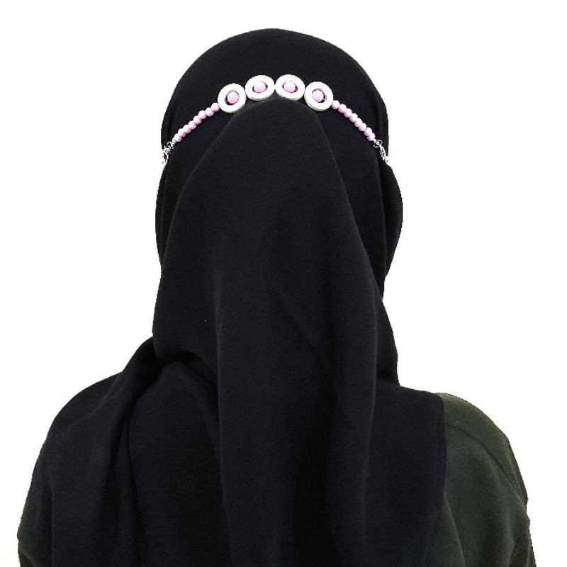 Konektor Masker Hijab Mask Connector Strap Extender Moza Pastel Circle Beads Pengait Jilbab