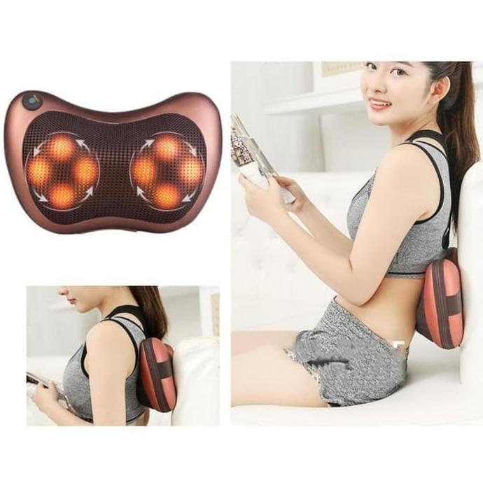 Bantal Pijat Shiatsu Terapi Pinggang Punggung Alat Pijat Portable