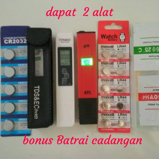 Paket ph meter backlight dan tds ec meter / alat ukur hidroponik dll