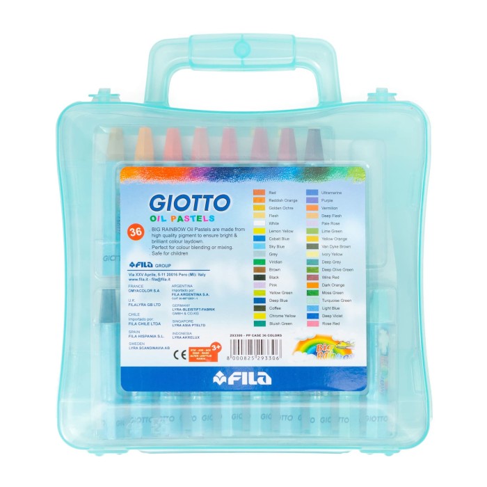 

PASTEL-DRY-OIL- GIOTTO OIL PASTELS CASE 36 COLORS -OIL-DRY-PASTEL.