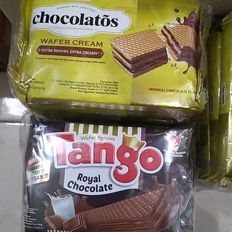 Paket Chocolatos / Tango Wafer Cream 48/47gr 1 pack ( 10 bungkus )