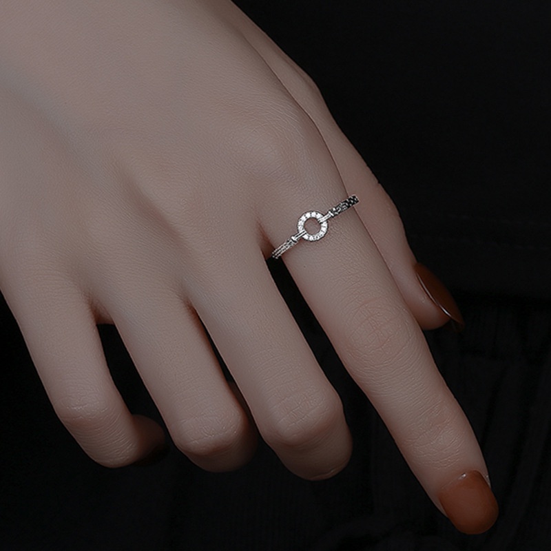 Cincin Sterling Silver S925 Hias Kristal Berlian Gaya Korea Untuk Wanita