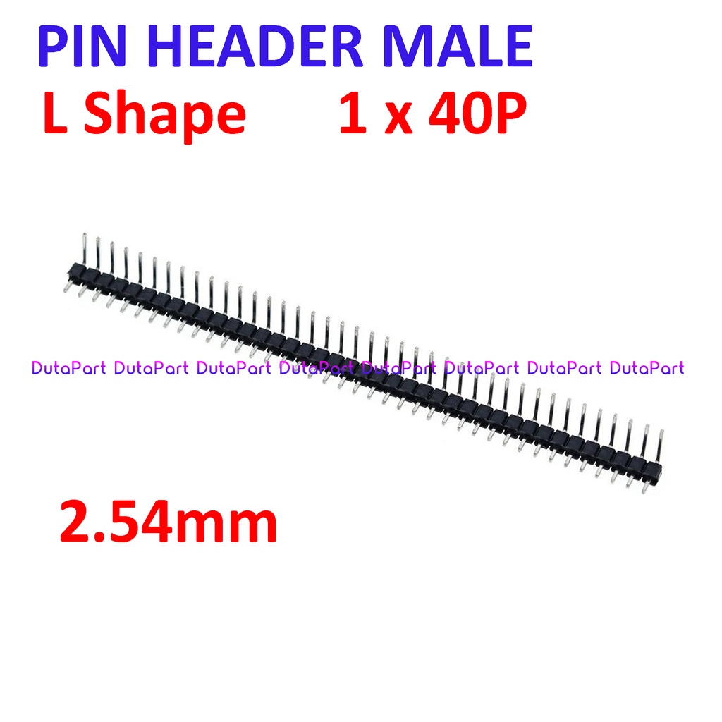 Right Angle L Shape 1x40P Pin Header Male 2.54mm 40 Pin Single Row