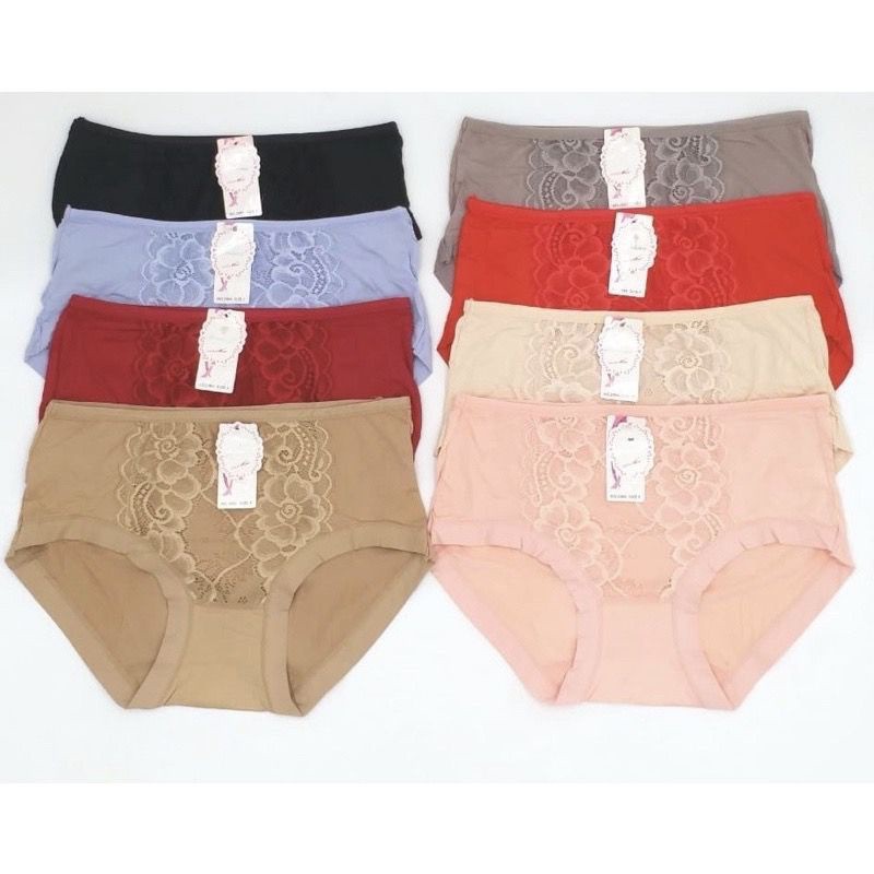 12 PCS FREYA | Celana Dalam Wanita Renda BAHAN KATUN BAMBU SIZE FIT XL XXL Art 717
