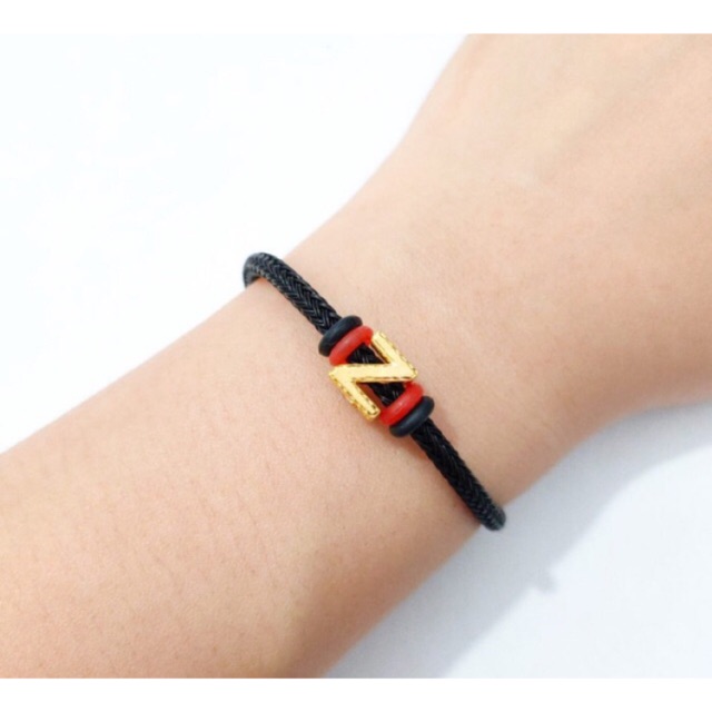 Gelang Tali Inisial Huruf Z Elegant Emas Asli