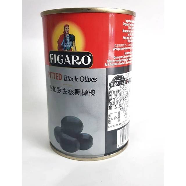 Figaro Black Olives kaleng 400 gr. buah zaitun hitam