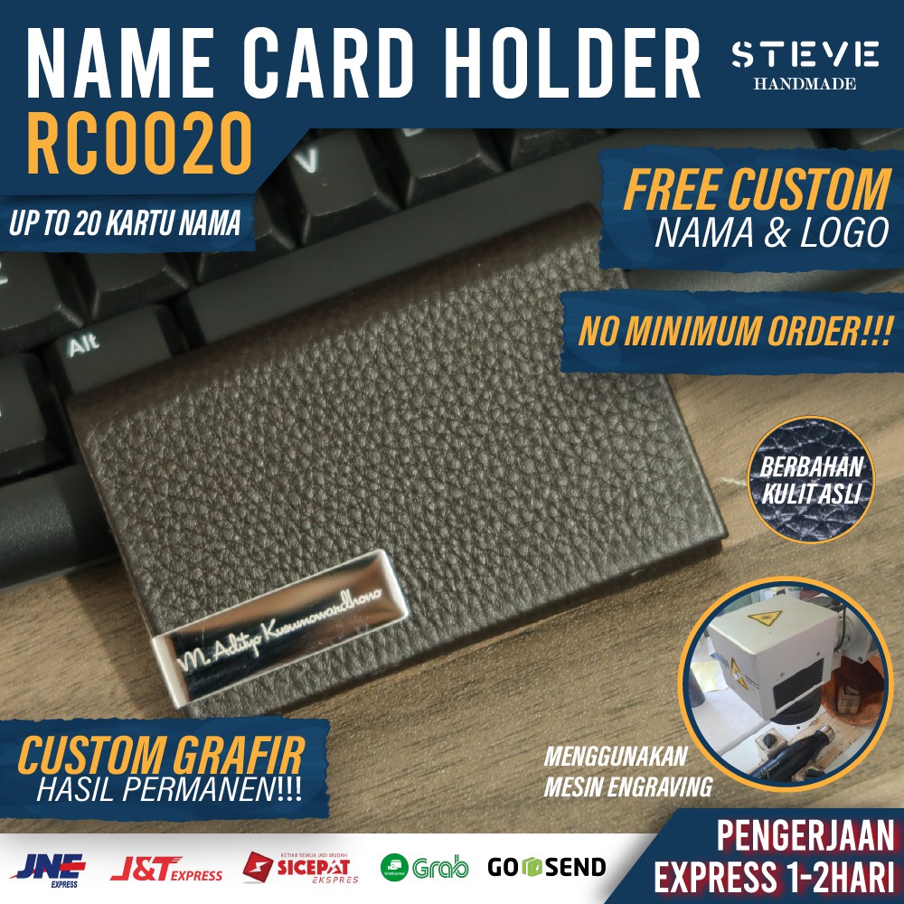 Dompet Kartu Nama Tempat Kartu Nama Name Card Holder RC0020 Genuine Leather Custom