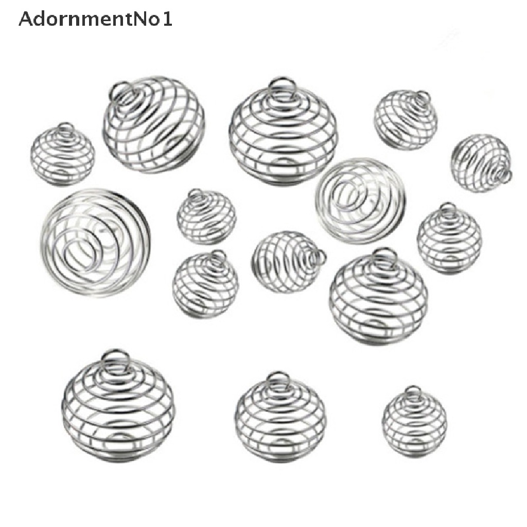 (AdornmentNo1) 30pcs / Set Liontin Lapis Silver Bentuk Kandang Spiral Untuk DIY Perhiasan