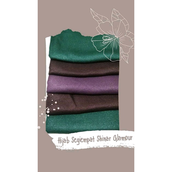 [Bisa COD] Hijab Sinar Glamour / Kerudung SegiEmpat Gliter / Jilbab Muslim / Ukuran Standard 110x110cm