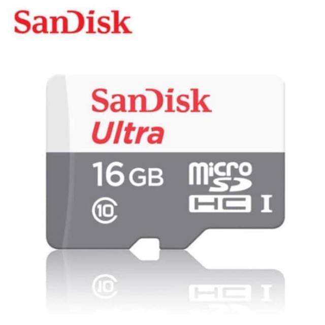 MEMORY CARD SANDISK ULTRA 16GB 80mb/microSD CLASS 10 KARTU MOMORY