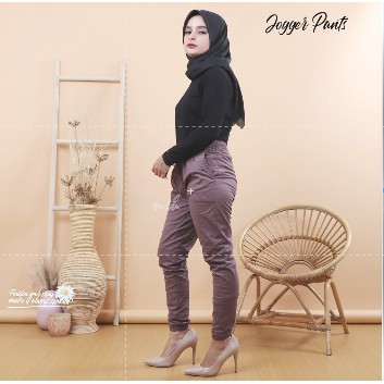 [𝓷𝓼𝓸]Celana Jogger Wanita Katun Stretch