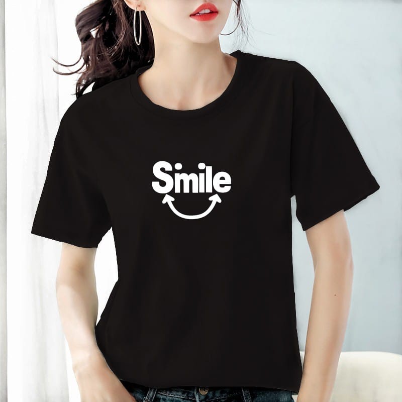 Kaos Wanita SMILE / Baju Wanita SMILE / Atasan Wanita / Tshirt Wanita Tumblr Tee JV