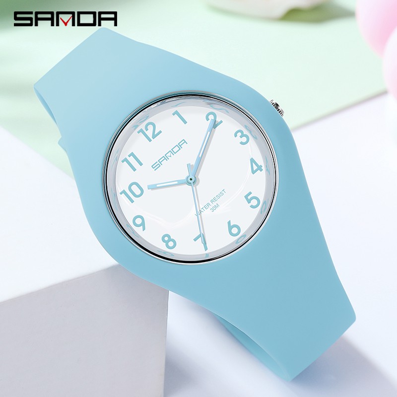 SANDA 6056 Jam Tangan Wanita Analog Jelly Series Tali Silicone WATCHKITE WKOS