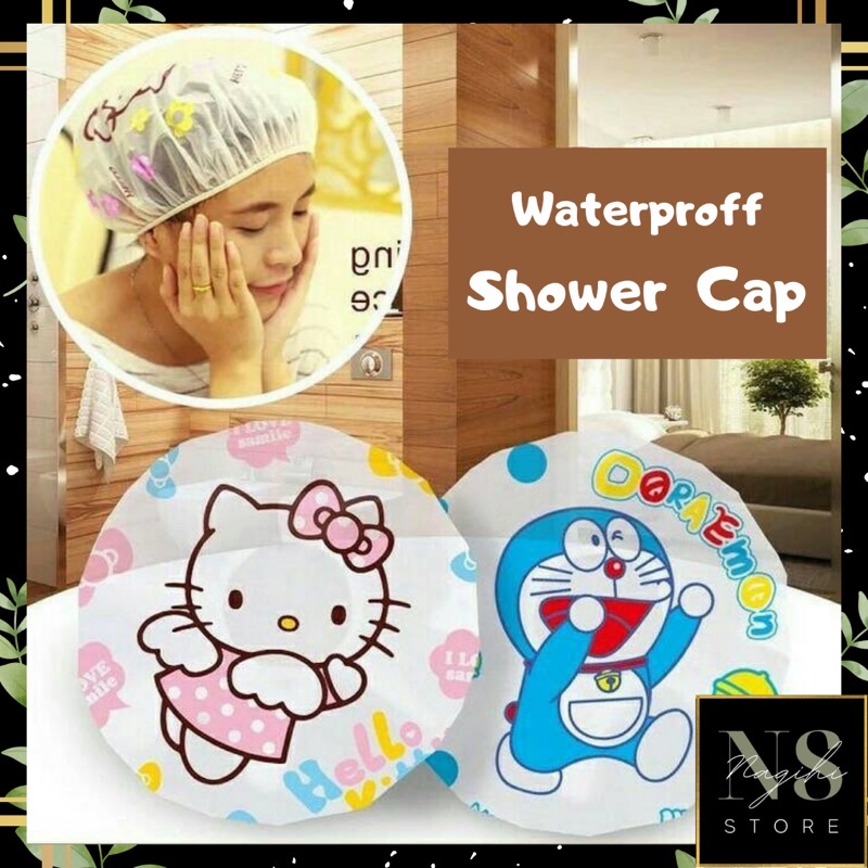 ✨NAGIHI✨ Shower Cap Penutup Kepala Anti Air Motif Shower Cap / Topi Keramas Mandi