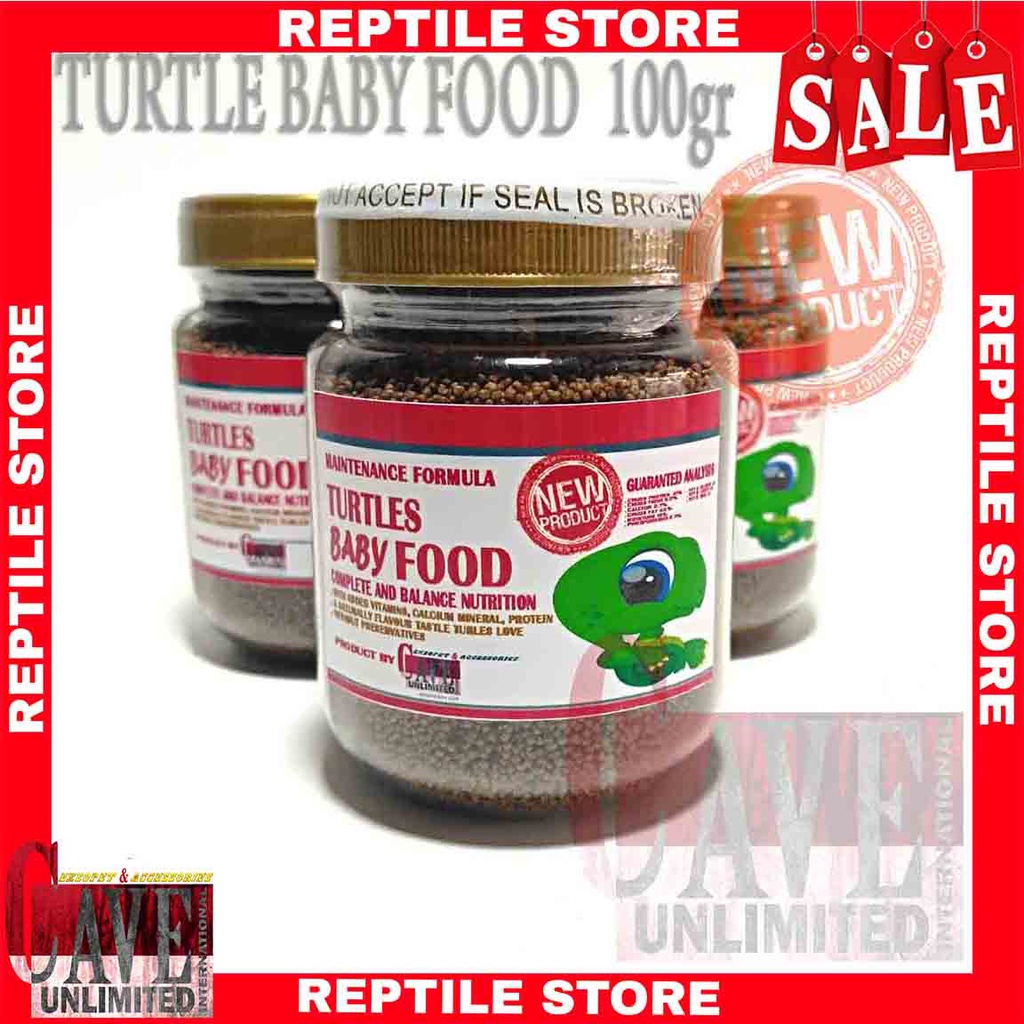 Jual Makanan pakan anak bayi kura kura air baby turtle food kemasan besar 100gr reptile store
